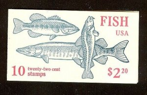 US BK154 MNH 1986 $2.20 Various Fish Full Booklet Plate #111111