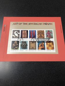 USPS 3873 Art of the American Indian Souvenir Sheet First Day Of Issue 2004.