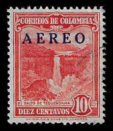 Colombia #C231 Used; 10c Aero overprint of #570 (1953)