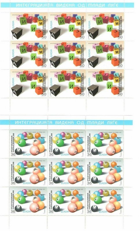 2006 Europa Cept Macedonia 2 Mini-Sheets 'Integration Youths' MNH