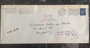 1952 American Embassy In Portugal Airmail  Diplomatic Cover to New York USA