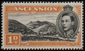 Ascension 41Ab - Mint-NH - 1p Green Mountain (perf 14) (1949) (cv $0.70)