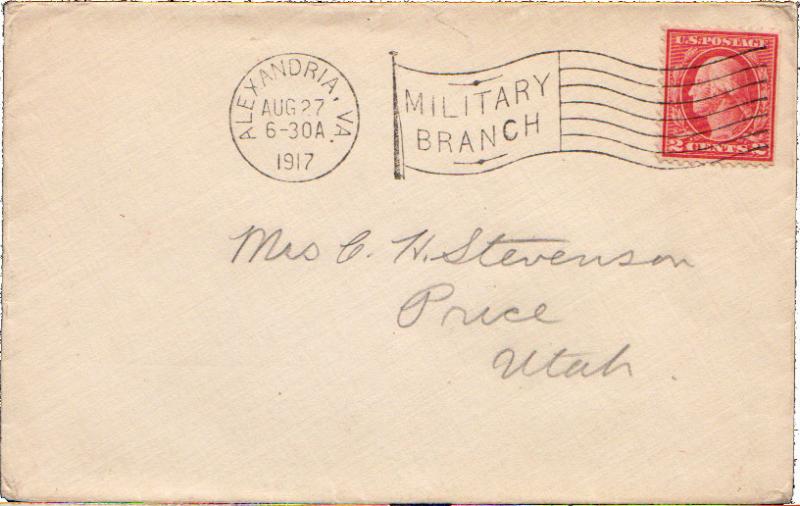 United States Virginia Alexandria, Va. Military Branch 1917 American Flag Typ...