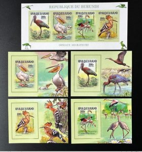 Burundi 2015 / 2016 Mi. M-P 3577 + Bl. ND Migratory Birds Wanderers-