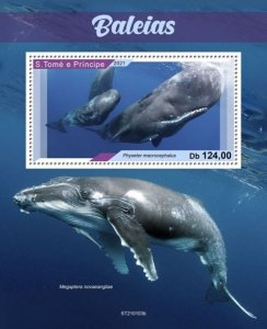 St Thomas - 2021 Sperm Whales - Stamp Souvenir Sheet - ST210103b
