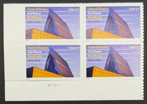 USA, 2004, SC# 3838, Plate Block, Airforce Academy, Unused, MNH, VF