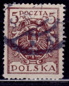 Poland, 1920, Eagle and Fasces, 5mk, sc#152A, used