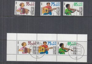 NETHERLANDS ANTILLES, 1982 Child Welfare set of 3 & Souvenir Sheet, used.