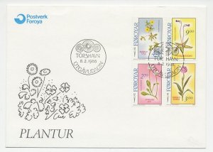 Cover / Postmark Faroe Islands 1988 Flowers