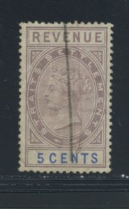 Straits Settlements Revenue Stamp  Used cgs