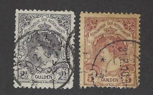 Netherlands SC#84-85 Used Color Variety F-VF SCV$15.00...Take a Look!