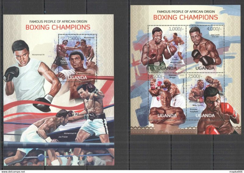 2013 Uganda Ali Tyson Boxing Champions Of African Origin #3065-8+Bl426 ** Ug071
