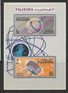 FUJEIRA 1966 SPACE Satellites Perf. Souvenir Sheet Mi.BLK4A  MNH