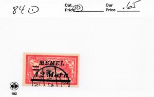 MEMEL LITHUANIA  84   USED