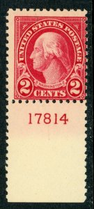 USA 1923 Washington 2¢ Carmine Perf 11 Flat Press Scott 554 PNS MNH B547