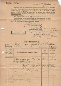 GERMANY WEIMAR REPUBLIC 1920 - 23 HYPER INFLATION STAMP DOCUMENT    REF 6543