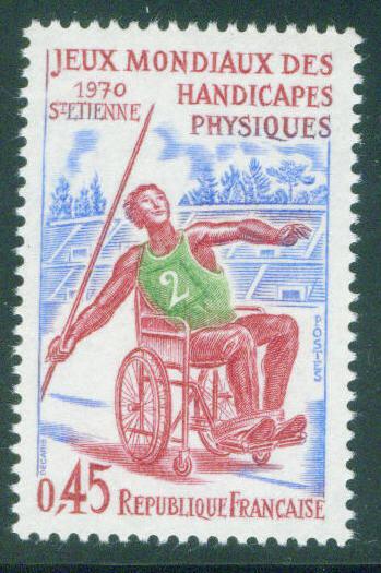 FRANCE Scott 1283 MNH** 1970 handicapped athelete stamp