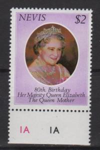 Nevis 1980 - Scott 113 MNH - $2 , 80th Birthday Queen Mother