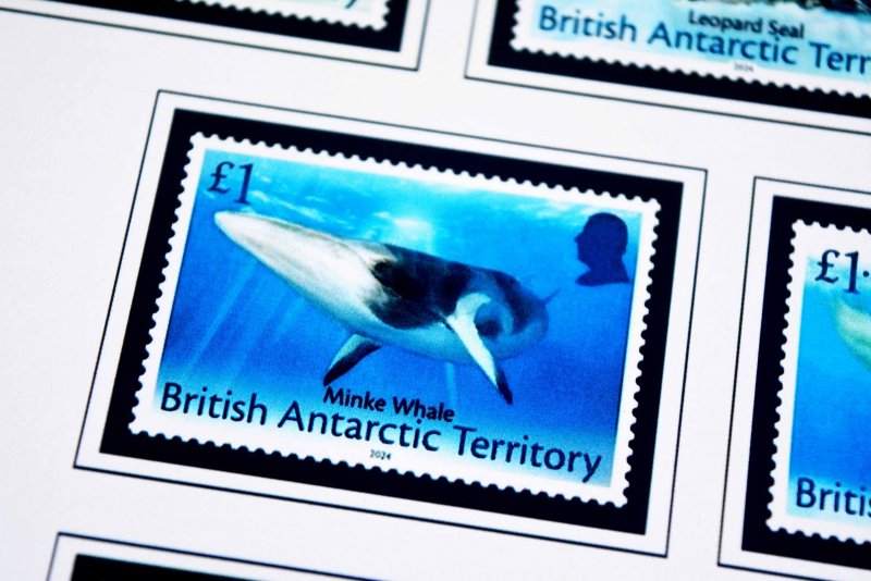 COLOR PRINTED BRITISH ANTARCTICA 2011-2024 STAMP ALBUM PAGES (47 illustr. pages)