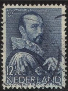 Netherlands B80 (used) 12½c Jan P. Sweelinck, composer,  dp blue (1935)