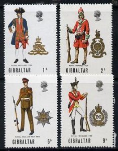 GIBRALTAR - 1969 - Military Uniforms, Series I - Perf 4v Set - Mint Never Hinged