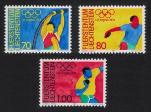 Liechtenstein Olympic Games Los Angeles 3v 1984 MNH SG#841-843