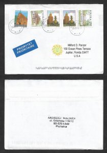 SMI) 2014 POLAND, BUILDINGS, PRIORITY COVER, SHIPPED TO UNITED STATES, XF