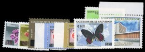 Salvador #C348-355 Cat$53,85, 1974-75 Surcharges, complete set, never hinged