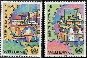 1989 United Nations Vienna World Bank SC# 88-89  Mint