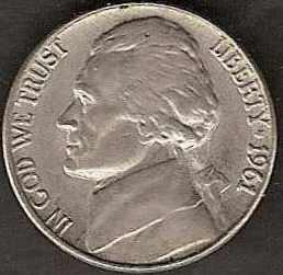 1961 - Jefferson Nickel - AU
