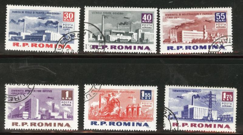 ROMANIA Scott C129-34 used CTO Airmail stamp set 1962