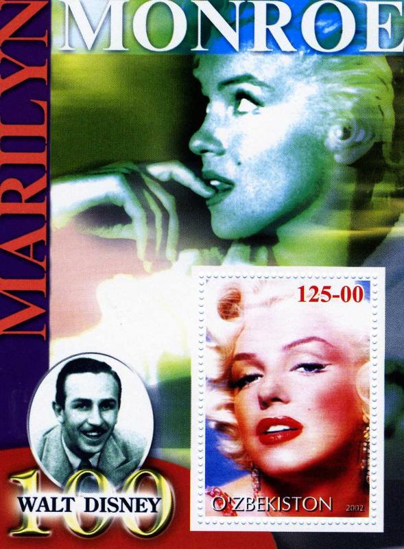 Uzbekistan 2002 MARILYN MONROE s/s Perforated Mint (NH)