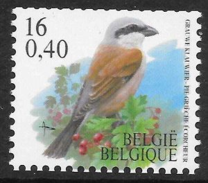 BELGIUM SG3598 2000 16f / 0.40 RED-BACKED SHRIKE MNH (p)