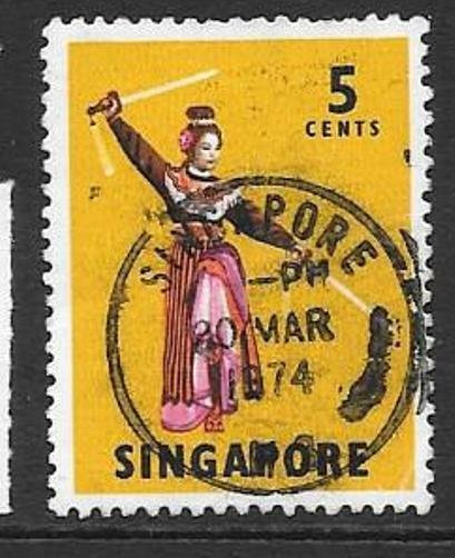 SINGAPORE SG103 1973 5c DEFINITIVE PERF 13 USED