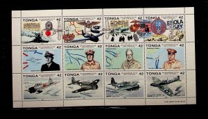 TONGA Sc 814 NH MINISHEET OF 1992 - WORLD WAR II - Sc$30 - (DL24)