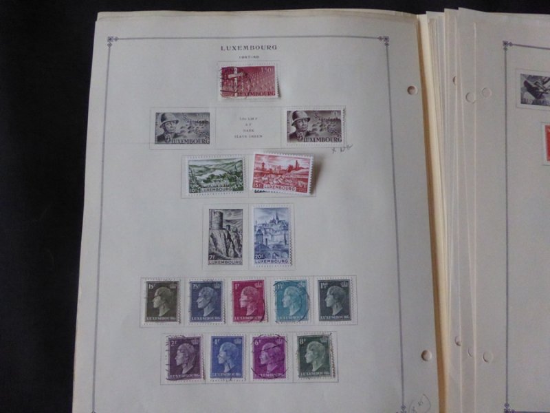 Luxemburg 1874-1966 Stamp Collection on Scott International Stamp Album pages