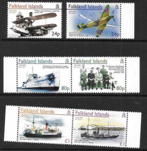 FALKLAND ISLANDS SG1015/20 2005 END OF SECOND WORLD WAR MNH