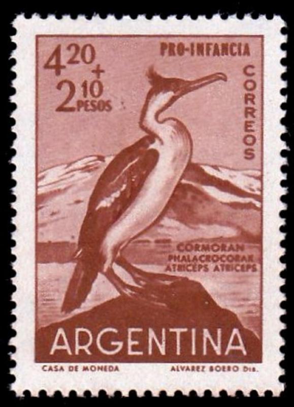 Argentina Scott B30 Blue-eyed shag 4.20 p + 2.10 p MNH