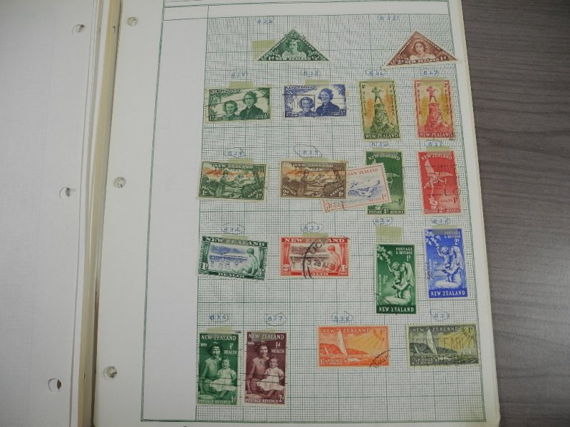NEW ZEALAND, assortment of Stamps hinged on pages