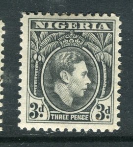 NIGERIA; 1938 early GVI portrait issue fine Mint hinged Shade of 3d. value