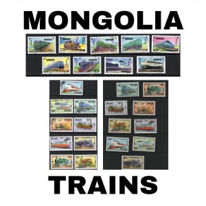 Thematic Stamps - Mongolia - Trains - Choose from dropdown menu