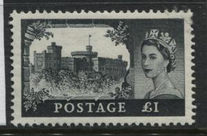 QEII 1955 Waterlow £1 Black SG 539 mint o.g. hinged VF+ centering