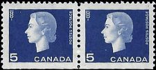 CANADA   # 405bs MNH PAIR WITH STRAIGHT EDGE , FROM 404b  (2)