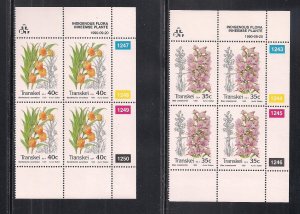 SOUTH AFRICA - TRANSKEI SC# 243-46  4 CONTROL BKS/4 # 1239-54   FVF/MNH 1999