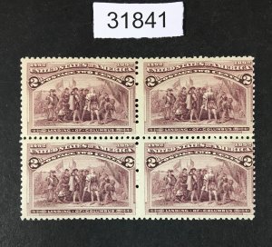 US STAMPS # 231 MINT OG NH BLOCK LOT #31841