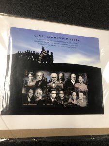 US FDC 4384 Civil Rights Pioneers First Day Of Issue  Complete Sheet Of 6 Stamps