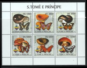 Saint Thomas Scott 1495 MNH! Mushrooms Butterfly!