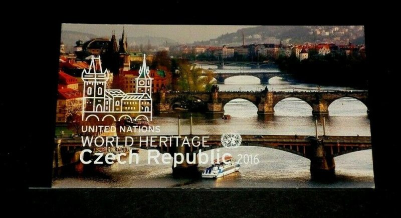  U.N. NEW YORK #1144, 2016, WORLD HERITAGE CZECH REPUBLIC, MNH, PRESTIGE BOOKLET