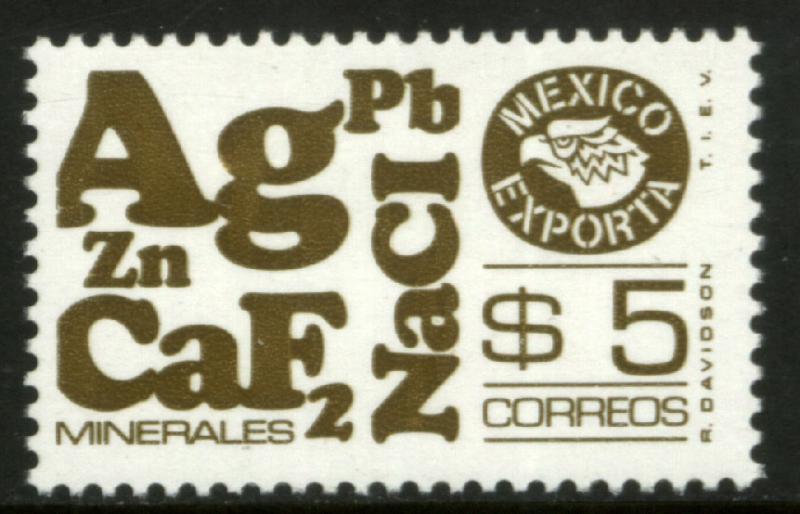 MEXICO Exporta 1120a $5P Minerals P 11 1/2 Fluor Paper 8 MNH. VF.