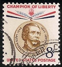 #1118, Used Single,Lajos Kossuth  8 cent